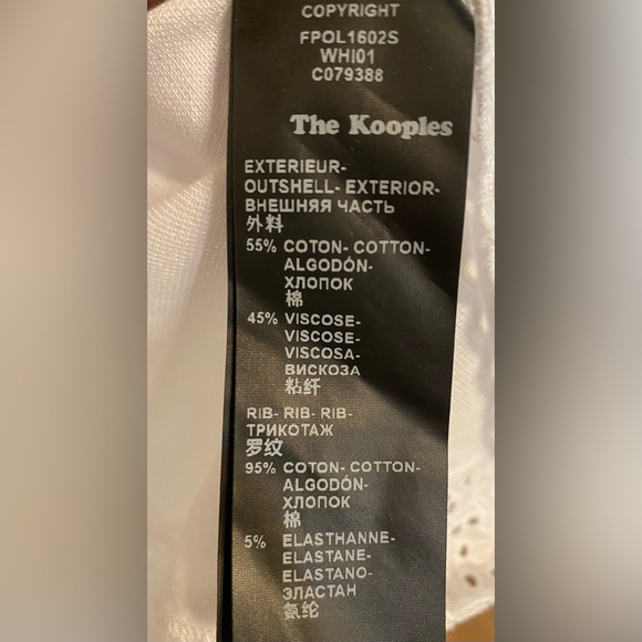 ✨3 for $30 Kooples SPORT Piquet Jersey & Lace Top. Color: White. Size: XS/S - Picture 5 of 11